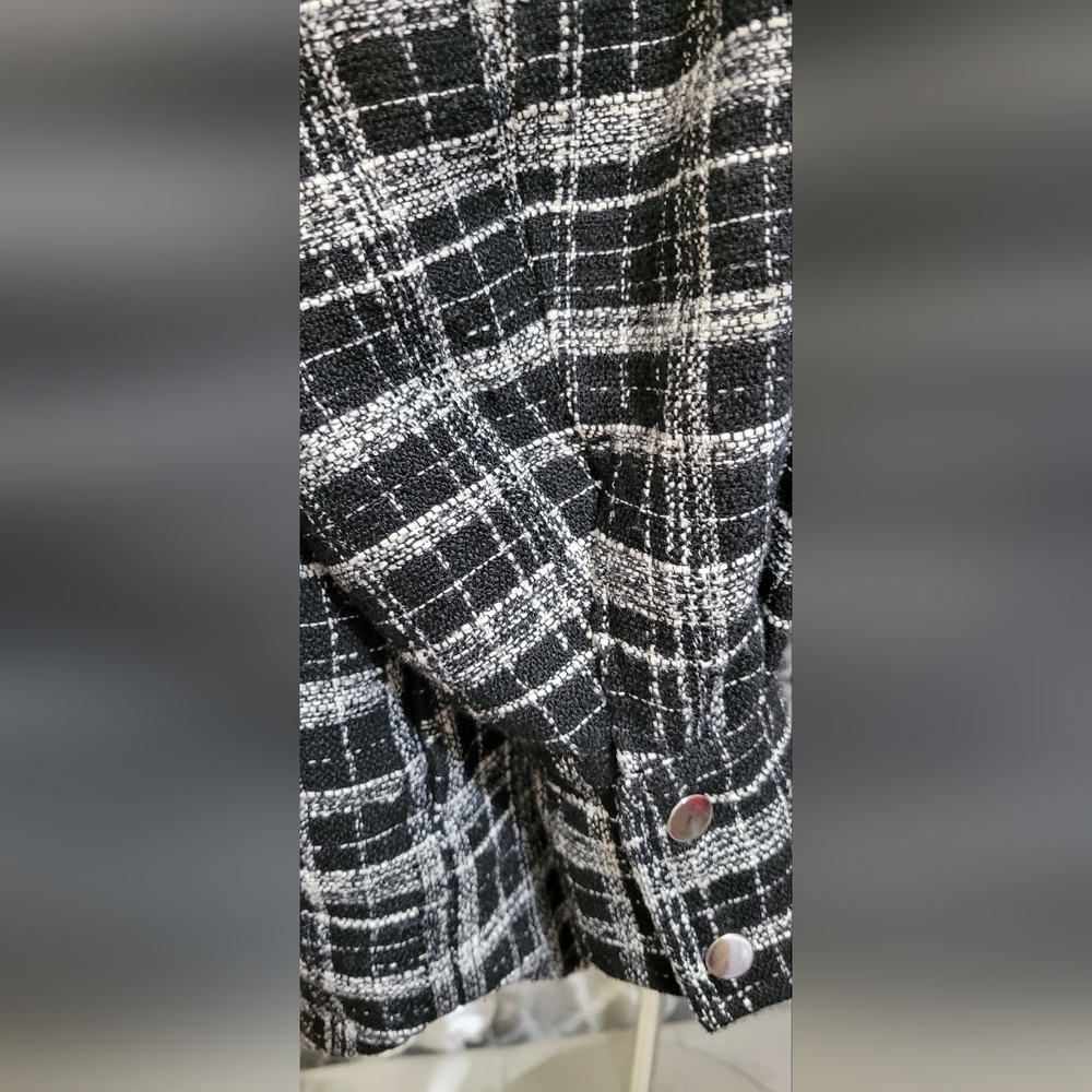 H&M | Black Checked Jacquard Weave Jacket - Picture 11 of 14